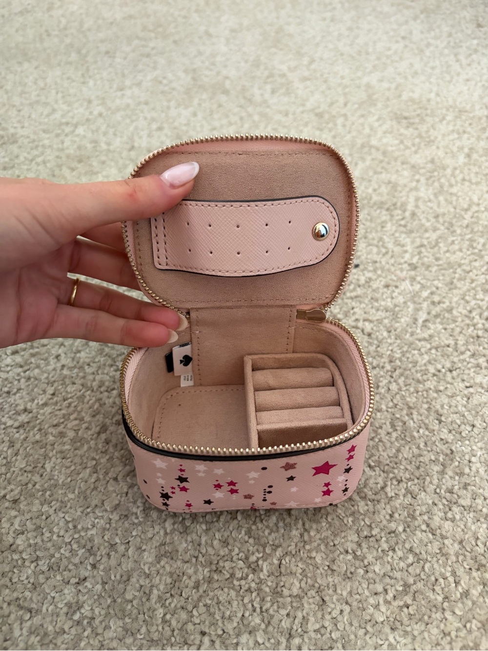 kate spade Pink Star Pattern Jewelry Case - Picture 2 of 5